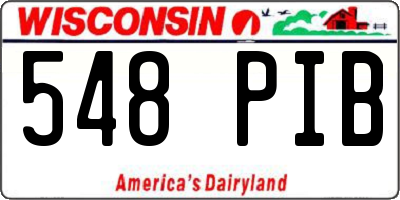 WI license plate 548PIB