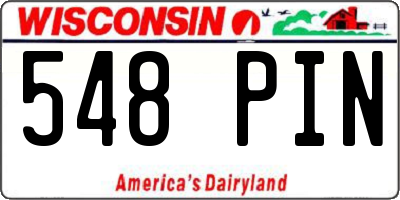WI license plate 548PIN