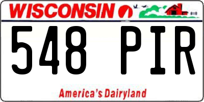 WI license plate 548PIR