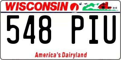WI license plate 548PIU