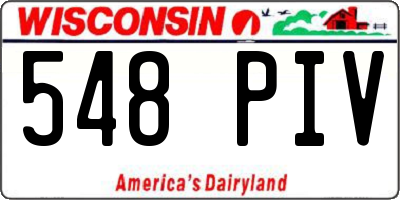 WI license plate 548PIV
