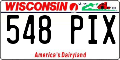 WI license plate 548PIX