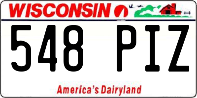 WI license plate 548PIZ