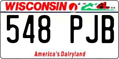 WI license plate 548PJB