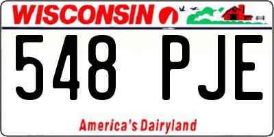 WI license plate 548PJE