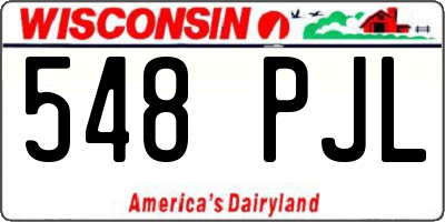 WI license plate 548PJL