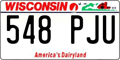 WI license plate 548PJU