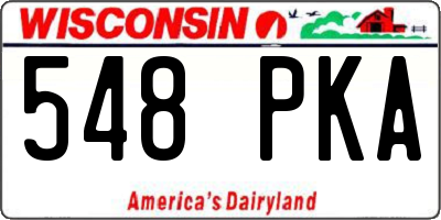 WI license plate 548PKA