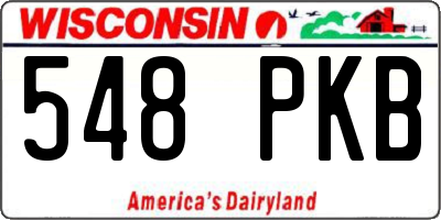 WI license plate 548PKB