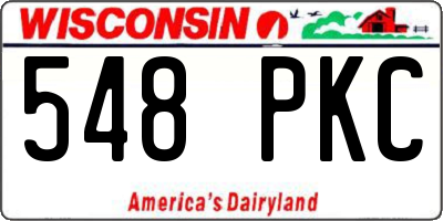 WI license plate 548PKC