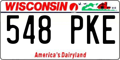 WI license plate 548PKE