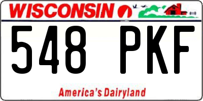 WI license plate 548PKF