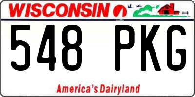WI license plate 548PKG