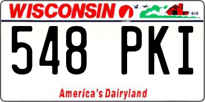 WI license plate 548PKI