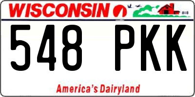 WI license plate 548PKK