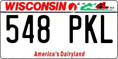 WI license plate 548PKL