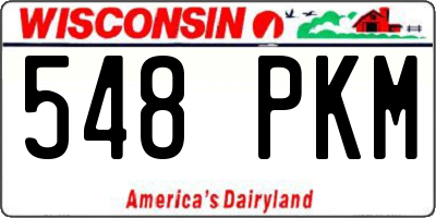 WI license plate 548PKM