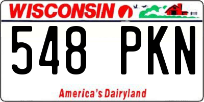 WI license plate 548PKN