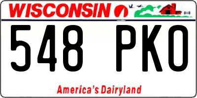 WI license plate 548PKO