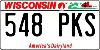 WI license plate 548PKS