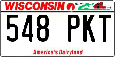 WI license plate 548PKT