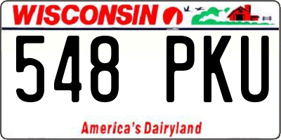 WI license plate 548PKU