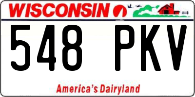 WI license plate 548PKV