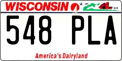 WI license plate 548PLA