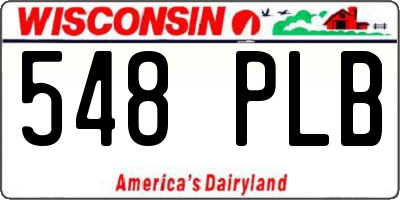 WI license plate 548PLB