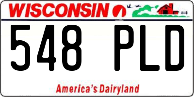 WI license plate 548PLD