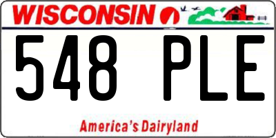 WI license plate 548PLE