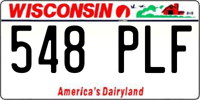 WI license plate 548PLF