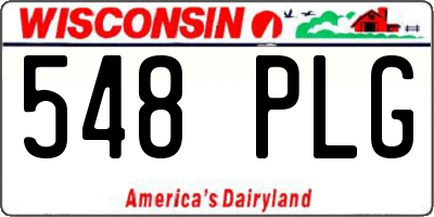 WI license plate 548PLG