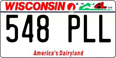 WI license plate 548PLL