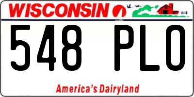 WI license plate 548PLO