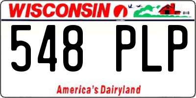 WI license plate 548PLP