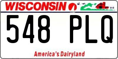 WI license plate 548PLQ