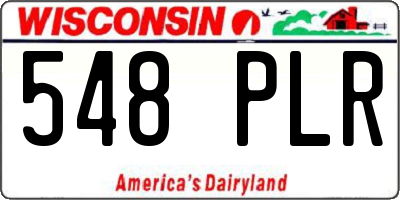 WI license plate 548PLR