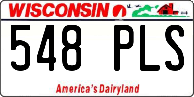 WI license plate 548PLS