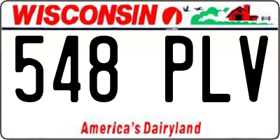 WI license plate 548PLV
