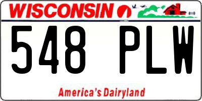 WI license plate 548PLW