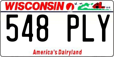 WI license plate 548PLY