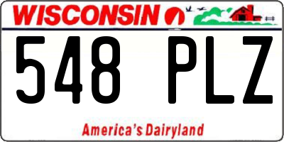 WI license plate 548PLZ