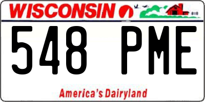 WI license plate 548PME