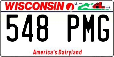 WI license plate 548PMG