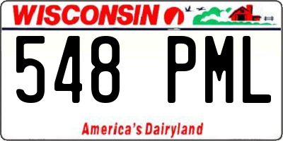 WI license plate 548PML