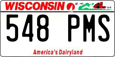 WI license plate 548PMS