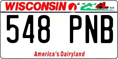 WI license plate 548PNB