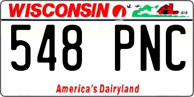 WI license plate 548PNC