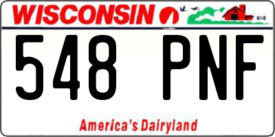 WI license plate 548PNF